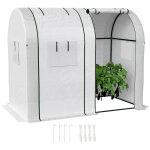 Serre tunnel pour tomates 2, 8 x 1, 6 m avec acier renforc� et b�che pe 135 g / m�, 4 a�rations et portes ...