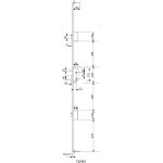 Serrure 5 points � larder p�nes lat�raux finition or g�che courte - tesa - tlpn5asce