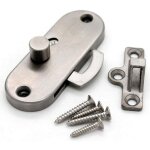 Serrure � 90 degr�s pour porte coulissante avec g�che et verrou de grange argent