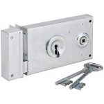 Serrure applique bricard horizontale pour porte portail axe 58 mm gauche