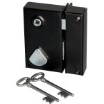 Serrure en applique � cl� 4 gorges saint pierre coloris noir verticale � fouillot main gauche r�versible ...