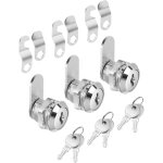 Serrures d'armoire avec cls, 5 / 8', lot de 3, serrures  came pour armoires  cls identiques, serrure ...