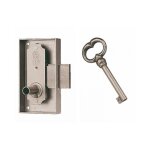 Serrure de biblioth�que 526 largeur 55mm axe 35mm gauche finition bross� avec 1 cl� - devismes - 3526235 ...