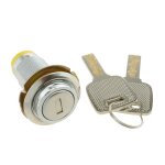 Serrure � came batteuse barillet 37mm x m18 avec cl� plat avec interrupteur jaune - primematik