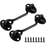 Serrure � crochet et ?illet de confidentialit�, serrure simple, convient pour porte de grange, noir, ...