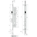 Serrure � encastrer 3 points 2270 tringles plates - stremler argent 240 30 92 a fouillot sans 240