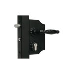 Serrure fer forg� ral 9005 noir locinox portail battant b�quille + cylindre - profil 30 � 50 - lakq3030 ...