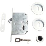 Serrure pour galandage - cl l - besser  fleur - laque blanc