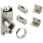 Serrure haute et basse � cylindre - d�cor : nickel� - sens : droit lehmann