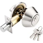 Serrure interieur verrou tubulaire � larder 2 entr�es, laiton + acier inoxydable, trois cl�s