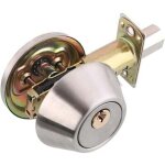 Serrure interieur verrou tubulaire � larder 2 entr�es, laiton + acier inoxydable, trois cl�s