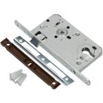 Serrure � larder 72 / 55 mm din gauche � cylindre profil� et cadre tubulaire avec contre - plaque acier ...