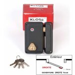 Serrure monopoint en applique  fouillot verticale 130 x 75 mm - ( idem jpm cisa ) 3 cls 45mm - droite ...