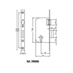 Serrure monopoint � larder multibat � rouleau nickel� axe 50mm bout rond ? jpm - 290000 - 06 - 0b