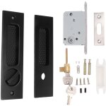 Serrure � mortaise pour porte coulissante, loquet � poign�e encastr�e invisible, rev�tement en poudre ...