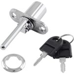 Serrure � piston pour tiroirs de meubles avec cl� pour classeurs, armoires et vitrines, � 16 mm, argent, ...