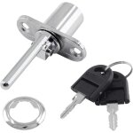 Serrure  piston pour tiroirs de meubles avec cl pour classeurs, armoires et vitrines,  16 mm, argent, ...