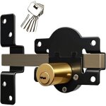 Serrure de portail longue port�e 70 mm, double verrouillage, en acier inoxydable, pour portail en bois, ...