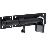 Serrure de porte coulissante en acier inoxydable noir mat avec cadenas, pour portail, jardin, abri de ...