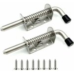 Serrure de porte de garage en acier inoxydable, 2 pi�ces, boulon de verrouillage � ressort, boulon de ...