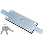 Serrure porte garage horizontale en applique acier 2 points dom avec cylindre Serrure porte garage horizontale en applique acier 2 points dom avec cylindre