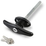 Serrure de porte de garage avec poignée en t verrouillable en alliage de zinc, accessoires de serrure ... Serrure de porte de garage avec poignée en t verrouillable en alliage de zinc, accessoires de serrure ...