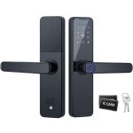 Serrure de porte intelligente � empreinte digitale avec poign�e avec 2 cl�s m�caniques et 2 cartes ic ...