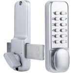 Serrure de porte m�canique en acier inoxydable - pav� num�rique - sans cl� - p�ne dormant avec poign�e ...