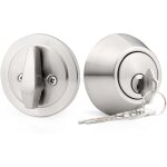 Serrure de scurit  cylindre  cl latrale en nickel satin bross avec poigne  cl, 1 pice
