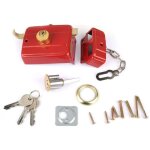 Serrure de sécurité robuste à pêne dormant avec clés pour porte d'entrée rouge Serrure de sécurité robuste à pêne dormant avec clés pour porte d'entrée rouge