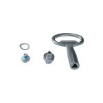 Serrure triangle m�le 7mm chrom�e + cl� ip5 - 6 pour coffret vega d et univers hager fz502