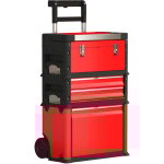 Homcom - servante d'atelier - servante outillage 3en1 - 2 botes  outils compactes + coffre - acier ...