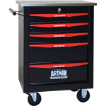 Servante d?atelier roulante chariot � outils multifonctionnel � 5 tiroirs avec roues, chariot de rangement ...