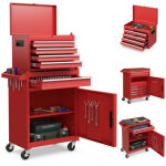 Servante porte outils 59 x 28 x 102 cm avec roues verrouillables et compartiment amovible style moderne ...