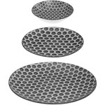 Service djeuner pour 6 personnes bohemia en porcelaine, blanc et noir