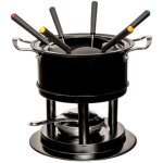 Service  fondue en inox  6 personnes  25cm noir