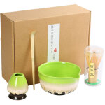 Service � matcha 4 pi�ces ? ustensiles style dynastie song ? c�r�monie japonaise ? d�grad� vert