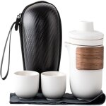 Service � th� de voyage portable 1 pi�ce - yanhe kuaike 1 th�i�re 2 tasses - blanc �l�gant [pochette ...