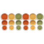 Service de vaisselle d'automne 18 pi�ces en gr�s multicolore