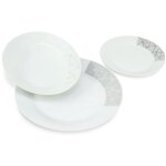 Service de vaisselle en porcelaine grise, lot de 18 pi�ces xtra