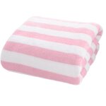 Serviette de bain ray�e ultra douce en microfibre pour piscine, salle de sport et salle de bain