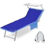 Serviette de plage teddy pour transat en microfibre avec poches dimensions 80 x 190 cm bleu �lectrique ...