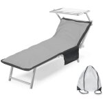 Serviette de plage teddy pour transat en microfibre avec poches dimensions 80 x 190 cm gris