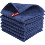 Serviettes de table carr�es en coton �pais ? motif nid d?abeille ? 34x34 cm