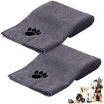 Serviette de toilette pour chien, 2 pi�ces serviettes pour animaux de compagnie, serviette de bain pour ...