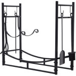 Serviteur de chemine - porte bches - range bches multi accessoires tagre bche et petit bois mtal ...