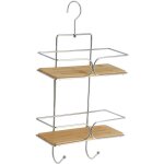 Serviteur fil metal 2 etageres bambou - chrome bambou - tendance