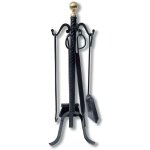 Serviteur / garniture de chemin�e ensembles d'outils pince � feu pelle brosse en fer forg� avec boule ...