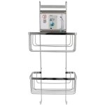Tendance - serviteur paroi de douche acier inoxydable 2 paniers + 2 crochets - chrome