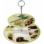 Serviteur en verre avec motifs - 2 etages